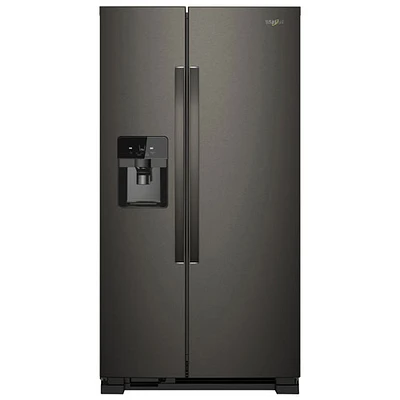 Réfrigérateur côte à côte 24,5 pi³ 36 po, distr. eau/glaçons de Whirlpool (WRS325SDHV) - Inox noir