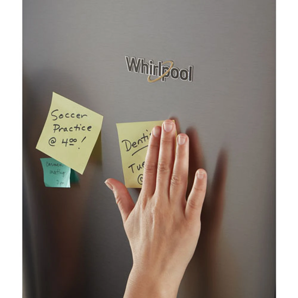 Réfrigérateur à congélateur supérieur/éclairage DEL 21,3 pi³ 33 po de Whirlpool (WRT541SZDZ) - Inox