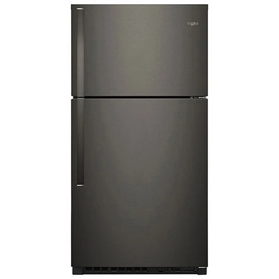 Réfrigérateur congélateur supérieur/éclairage DEL 21,3 pi³ 33 po de Whirlpool (WRT541SZHV)-Inox noir