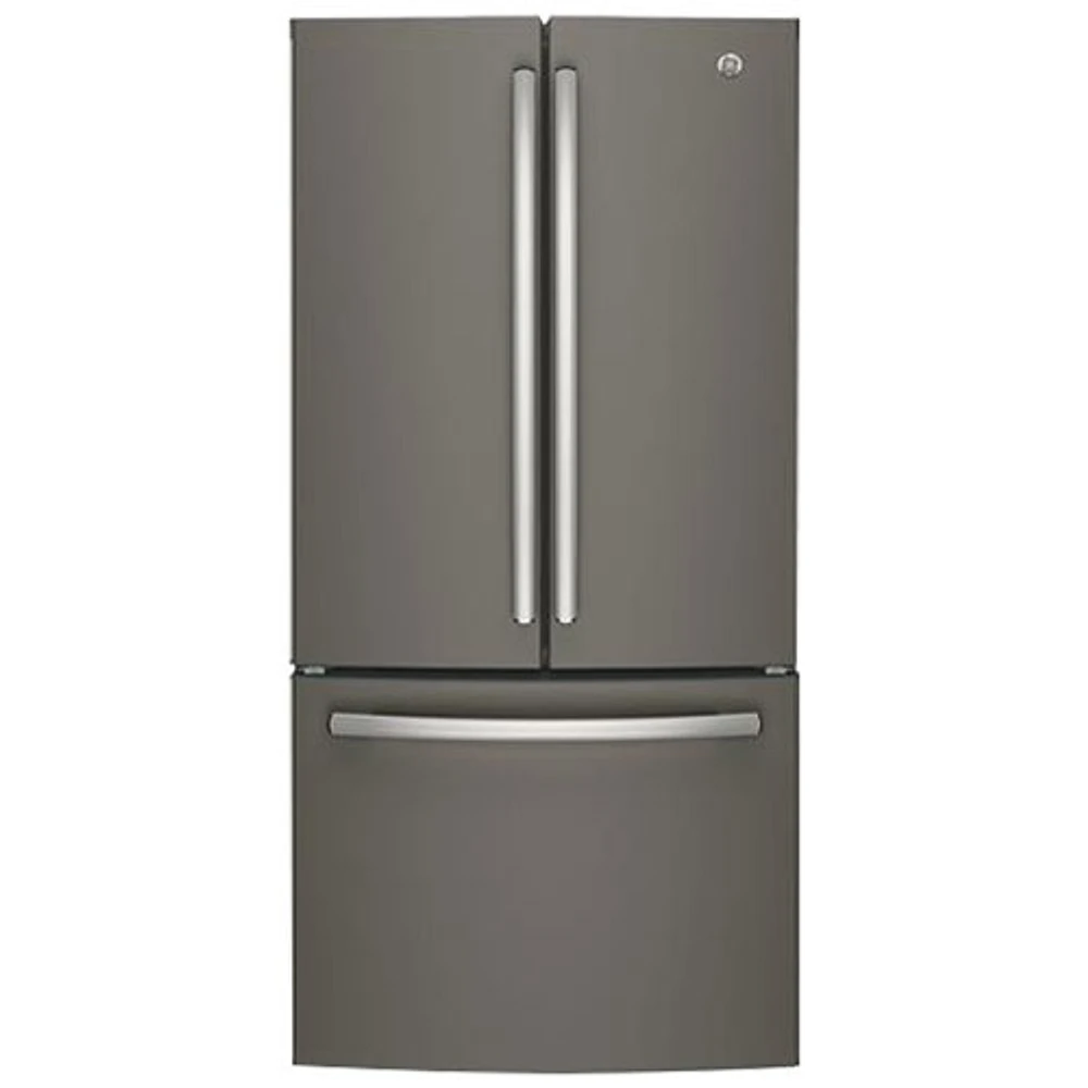 GE 33" 18.6 Cu. Ft. Counter-Depth French Door Refrigerator with LED Lighting (GWE19JMLES) - Slate