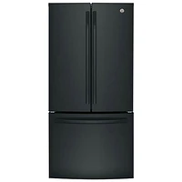 Réfrigérateur à deux portes, à prof. de comptoir, à DEL 18,6 pi³ 33 po de GE (GWE19JGLBB) - Noir