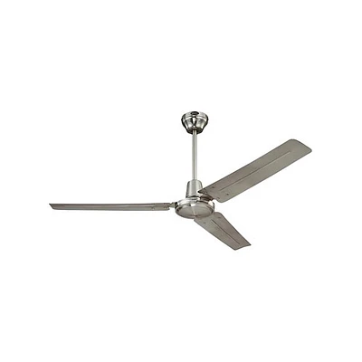 Ventilateur de plafond de type industriel de 56 po avec éclairage de Westinghouse - Nickel brossé