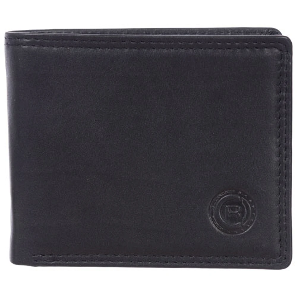 Portefeuille à deux compartiments en cuir traditionnel de Club Rochelier - Noir (4452-4)