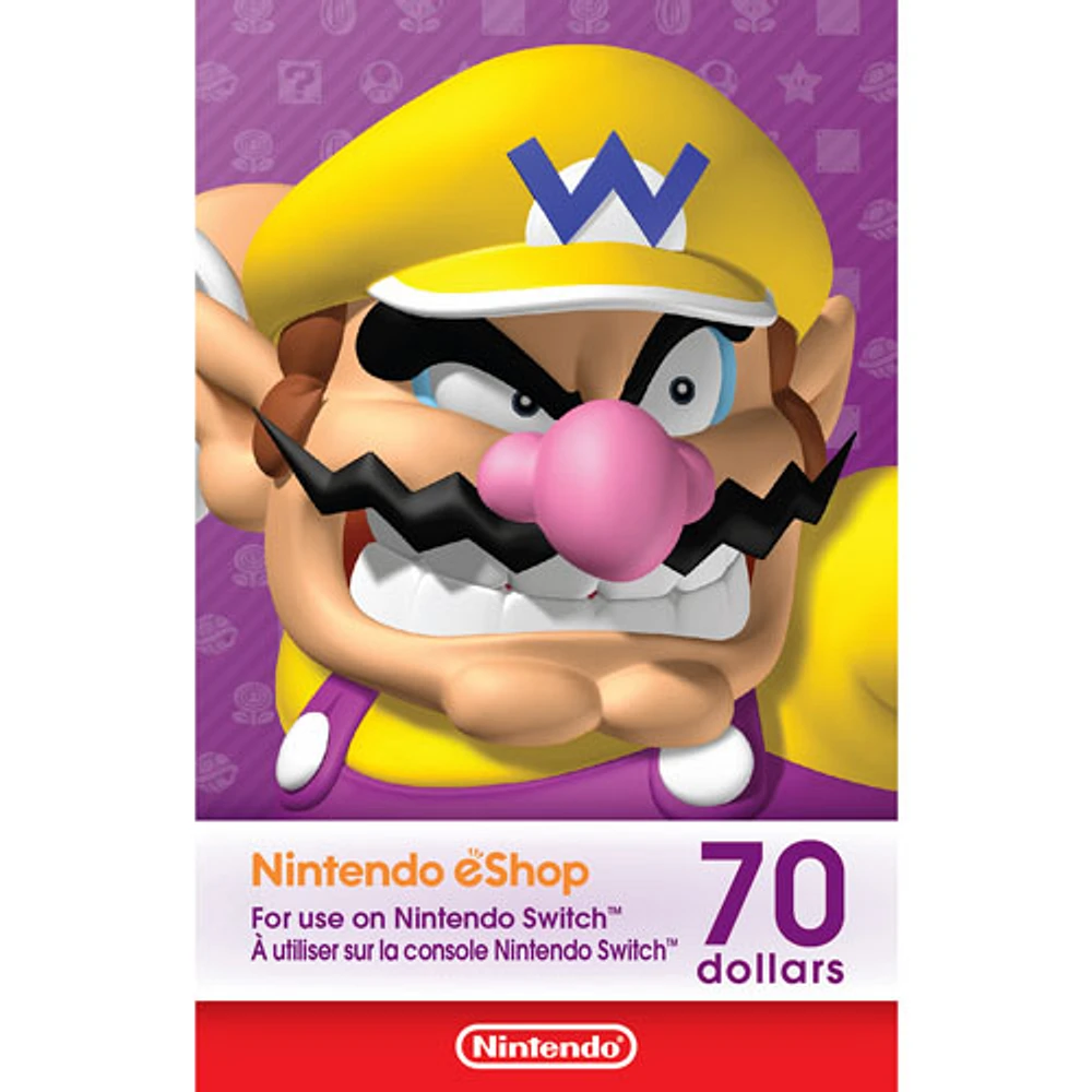 Carte-cadeau de $ pour Nintendo eShop