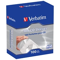 Paquet de 100 pochettes à CD/DVD de Verbatim (49976)