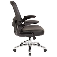 Pro Line II Big and Tall Bonded Ergonomic Mid-Back Leather Executive Chair - Black