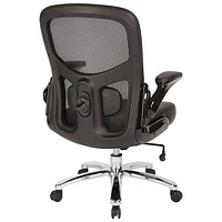 Pro Line II Big and Tall Bonded Ergonomic Mid-Back Leather Executive Chair - Black