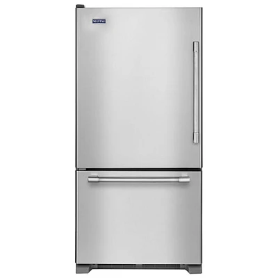Maytag 30" 19 Cu. Ft. Bottom Freezer Refrigerator with LED Lighting (MBL1957FEZ) - Stainless Steel