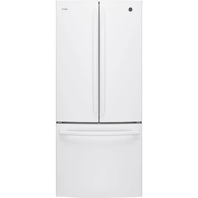 GE Profile 30" 20.8 Cu. Ft. French Door Refrigerator with Water Dispenser (PNE21NGLKWW) - White