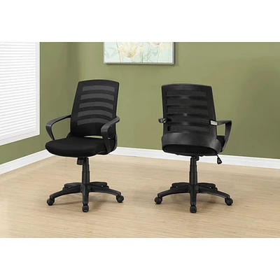 Fauteuil de bureau en polyester Monarch - Noir