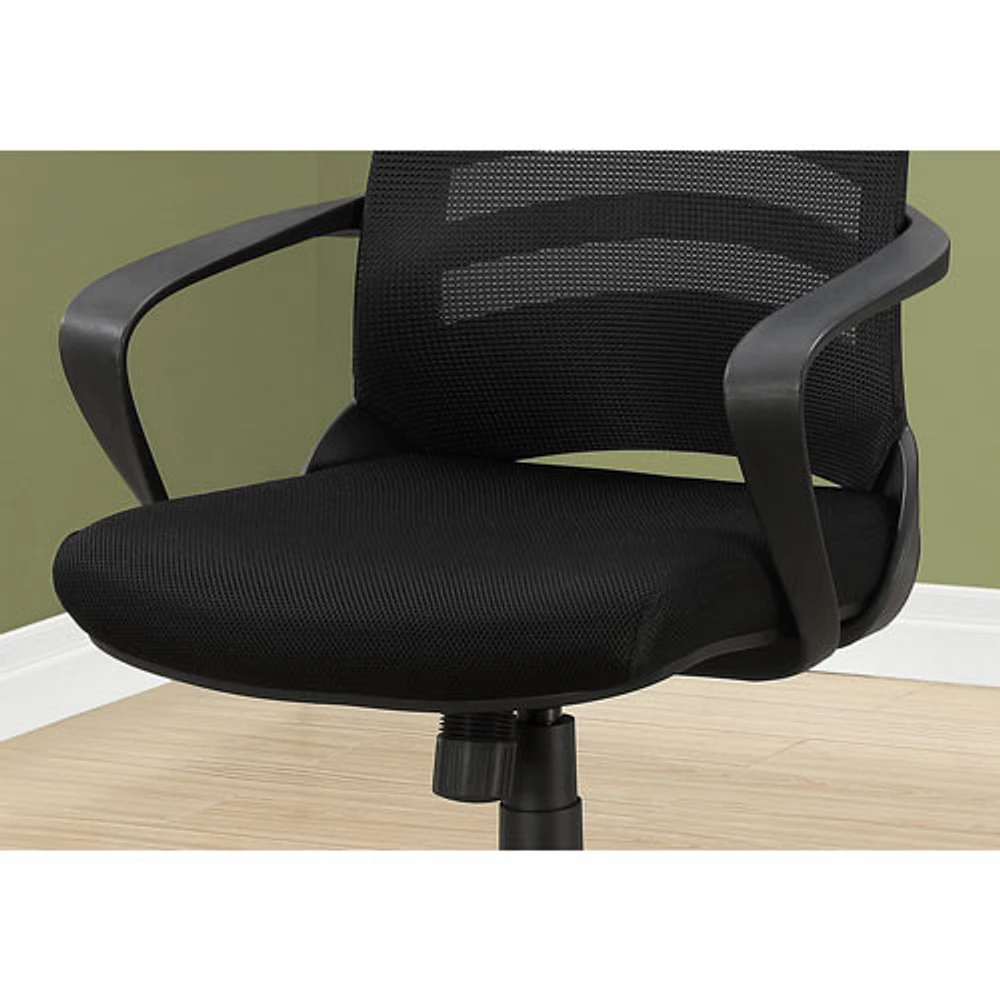 Fauteuil de bureau en polyester Monarch - Noir