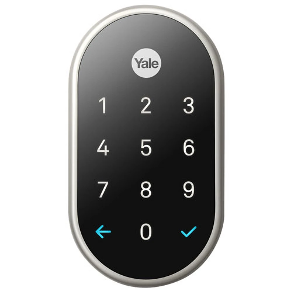 Serrure intelligente Wi-Fi Nest de Google x Yale - Nickel satiné