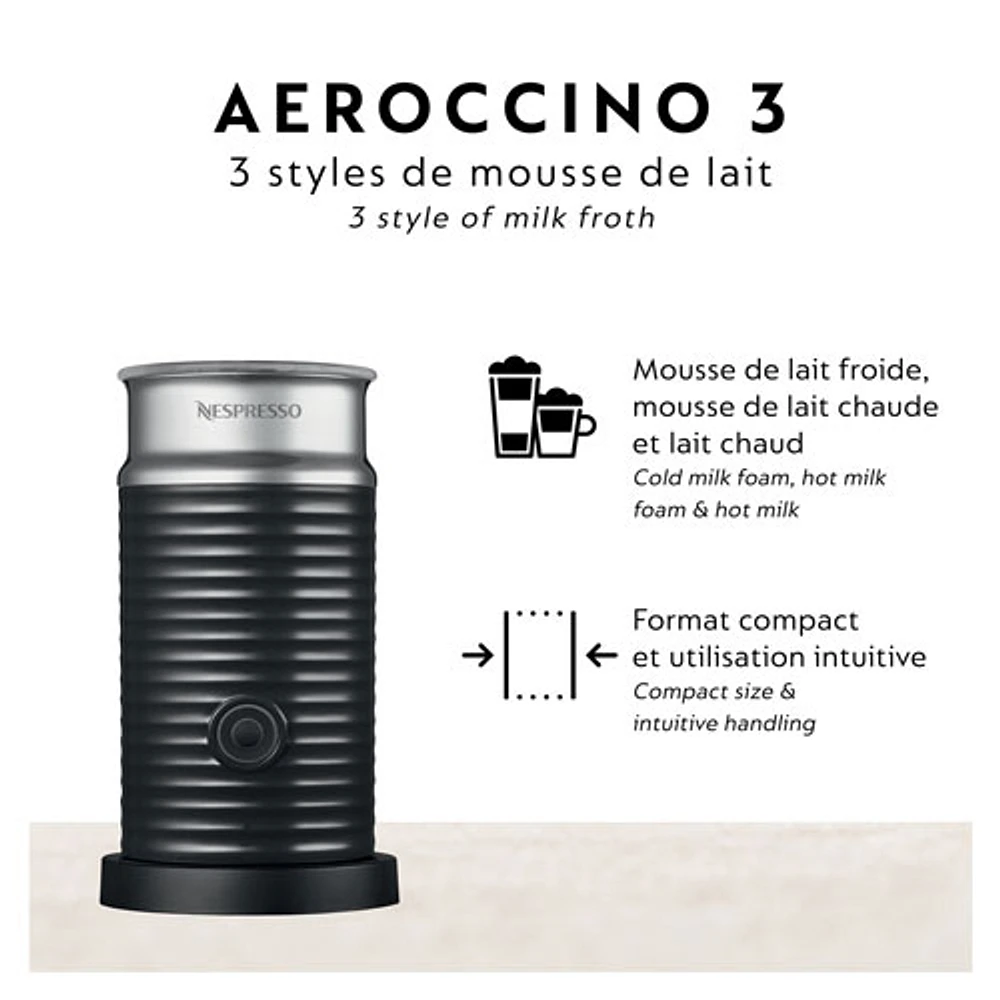 Mousseur à lait Aeroccino de Nespresso - Noir