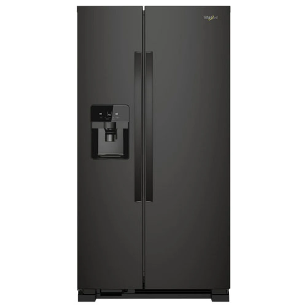 Réfrigérateur côte à côte 21,4 pi³ 33 po/distributeur eau/glaçons de Whirlpool (WRS331SDHB) - Noir
