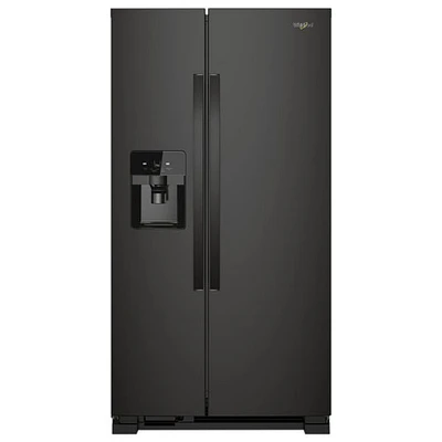 Whirlpool 33" 21.4 Cu. Ft. Side-By-Side Refrigerator w/ Ice & Water Dispenser (WRS331SDHB) - Black
