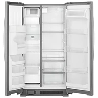 Whirlpool 33" 21.4 Cu. Ft. Side-By-Side Refrigerator w/ Ice & Water Dispenser (WRS331SDHM) - Stainless