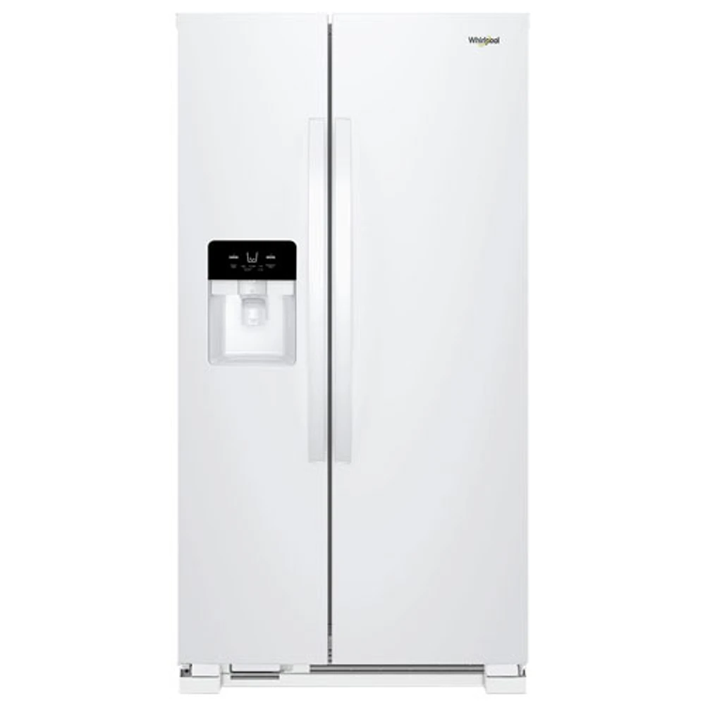 Réfrigérateur côte à côte 33 po 21,4 pi³, distributeur eau/glaçons Whirlpool (WRS331SDHW) - Blanc