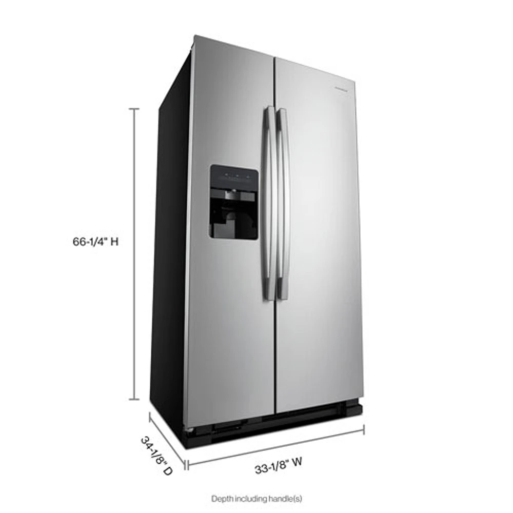 Réfrigérateur à congélateur juxtaposé 21,4 pi³ 33 po d'Amana (ASI2175GRS) - Noir sur inox