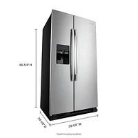 Réfrigérateur à congélateur juxtaposé 21,4 pi³ 33 po d'Amana (ASI2175GRS) - Noir sur inox