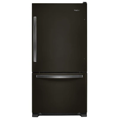 Réfrigérateur à cong. inférieur 22,1 pi³ 33 po de Whirlpool, éclairage DEL (WRB322DMHV)-Inox noir