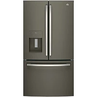 GE 36" 25.5 Cu. Ft. French Door Refrigerator with Water & Ice Dispenser (GFE26JMMES) - Slate