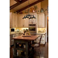 Iron Hill Rustic Country 4-Light Chandelier - Bronze