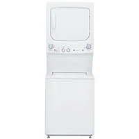 Laveuse et sécheuse électriques superposées 5,9 pi³ de GE (GUD27ESMMWW) - Blanc - BO - Parfait état