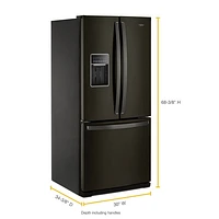 Whirlpool 30" 19.7 Cu. Ft. French Door Refrigerator (WRF560SEHV) - Black Stainless Steel