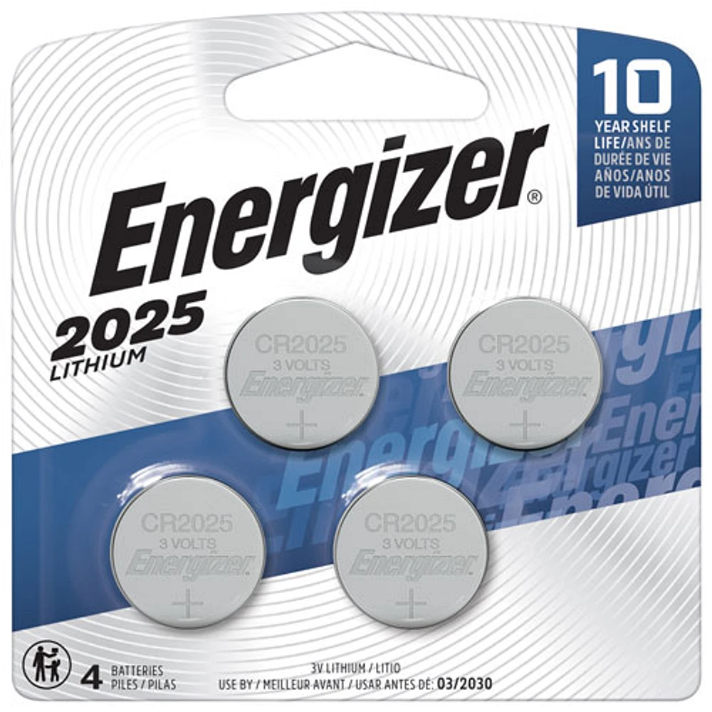 Piles plates au lithium CR2025 d’Energizer - Paquet de 4