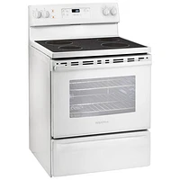Insignia 30" 5 Cu. Ft. Electric Range (NS-RNE4BMWH9-C) - White on White - Only at Best Buy