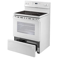 Insignia 30" 5 Cu. Ft. Electric Range (NS-RNE4BMWH9-C) - White on White - Only at Best Buy