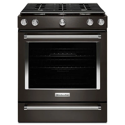 Cuisinière gaz encastrable 30 po de KitchenAid (KSGG700EBS) - Inox noir - BO - Parfait état