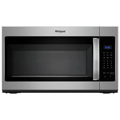 Four à micro-ondes à hotte intégrée 1,7 pi³ de Whirlpool - Acier inox - Boîte ouverte - Endommagé