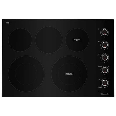 KitchenAid 30" 5-Element Electric Cooktop (KCES550HBL) - Black