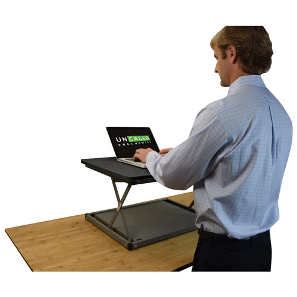 Dispositif de conversion en bureau debout CHANGEdesk Mini d'Uncaged Ergonomics - Noir