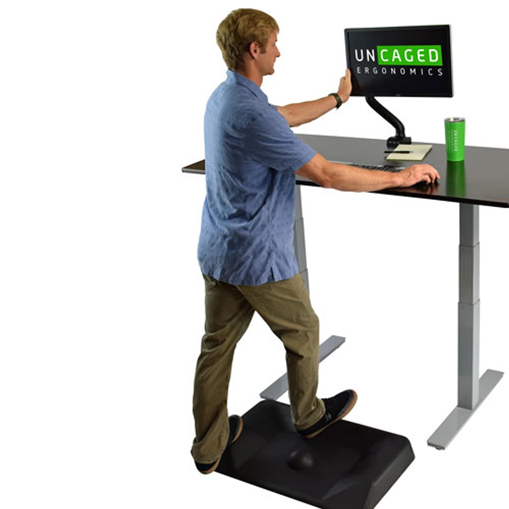 Tapis actif antifatigue pour bureau debout d'Uncaged Ergonomics - Noir