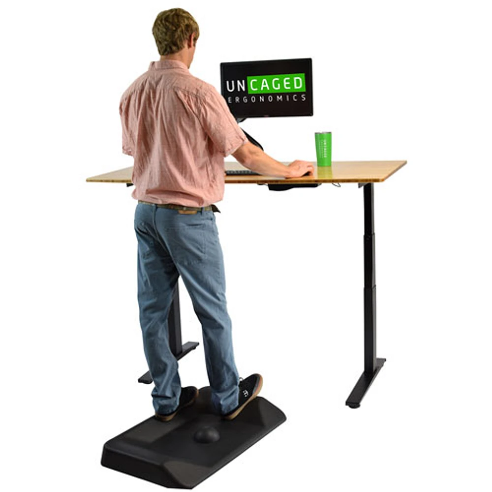 Tapis actif antifatigue pour bureau debout d'Uncaged Ergonomics - Noir