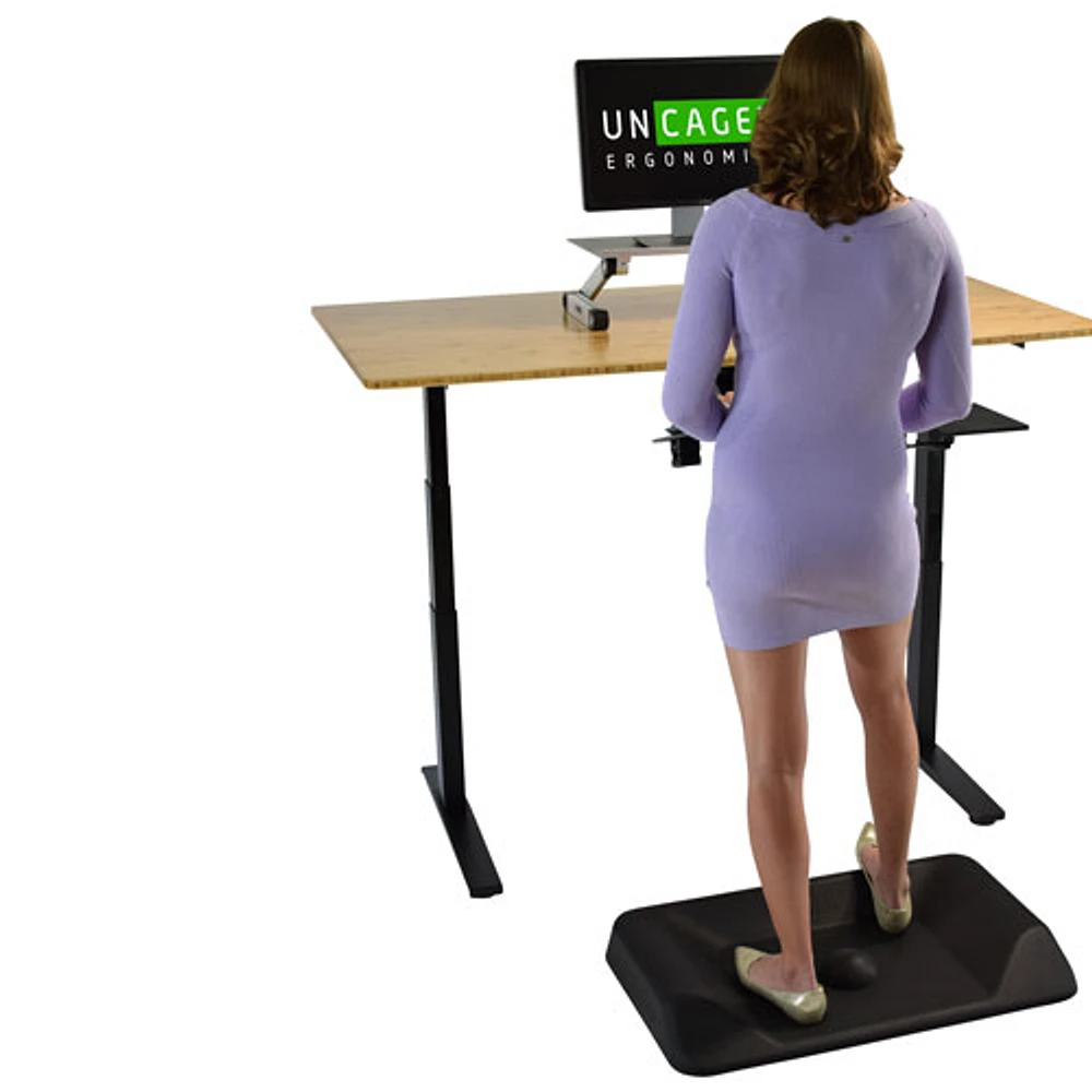 Tapis actif antifatigue pour bureau debout d'Uncaged Ergonomics - Noir