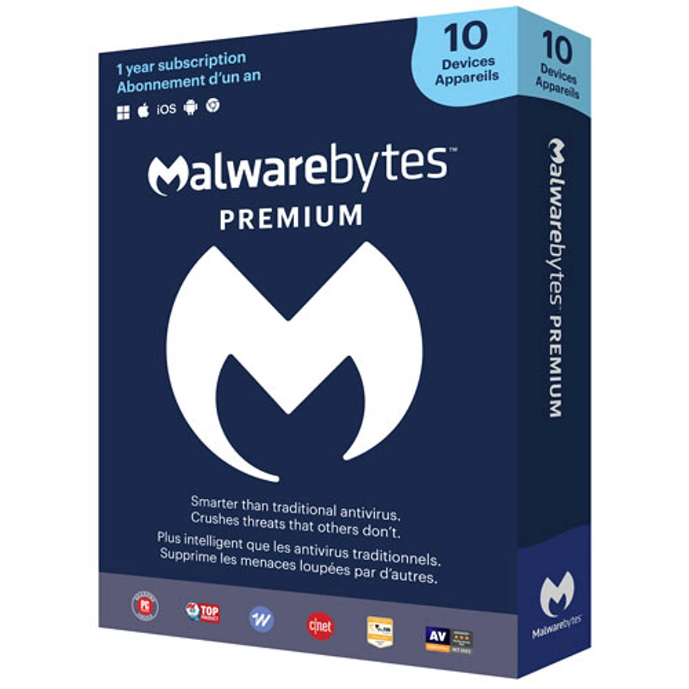 Malwarebytes (PC/Mac) - 10 appareils - 1 an