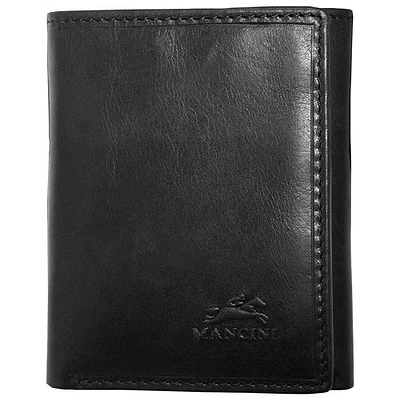 Portefeuille RFID à trois volets en cuir Boulder de Mancini - Noir (18-162)