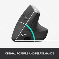 Logitech MX Vertical Ergonomic Wireless Optical Mouse - Black