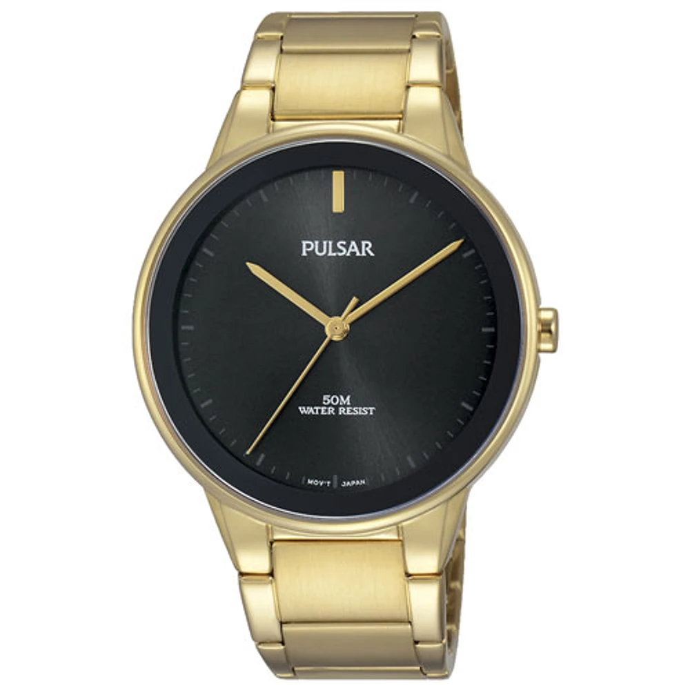 Montre tendance de 40 mm pour hommes de Pulsar - Doré/Noir