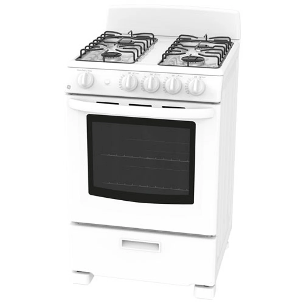 Cuisinière à gaz autonome de 2,9 pi³ de 24 po de GE (JCGAS300DMWW) - Blanc