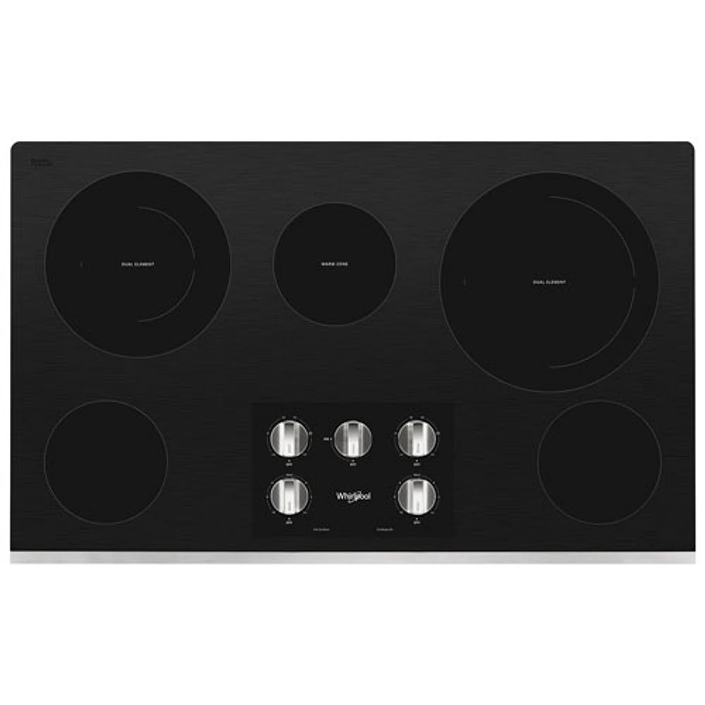 Surface de cuisson électrique lisse 36 po à 5 éléments de Whirlpool (WCE77US6HS) - Acier inoxydable