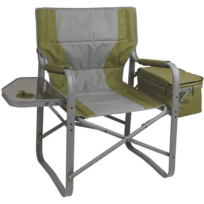 Coleman Folding Outdoor Director XL Camping Chair with Side Tray - Green/Grey