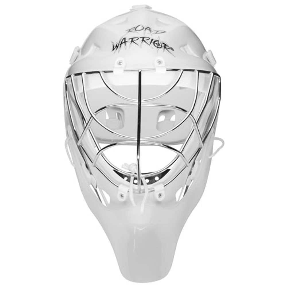Masque de gardien de but PTG avec protecteur de gorge de Road Warrior pour hockey de rue