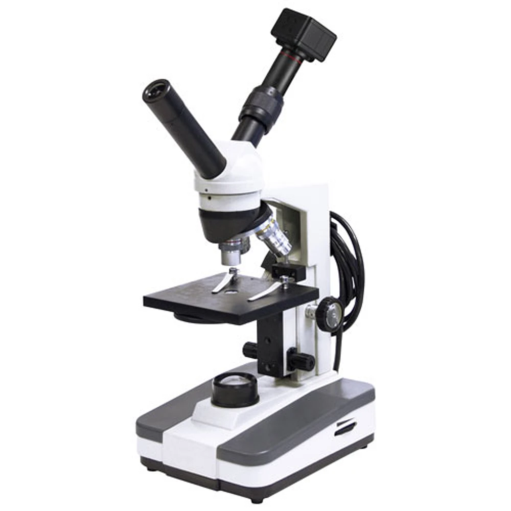 Microscope composé deux côtés 40x-400x avec caméra intégrée de Walter Products (BMT404DLEDDNS5)