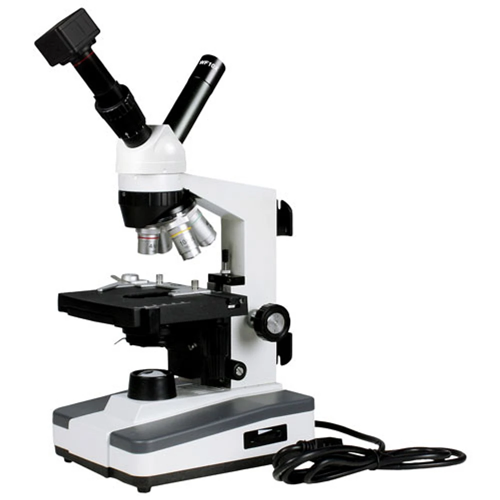 Microscope composé deux côtés 40x-1000x avec caméra intégrée de Walter Products (LTM404LEDDNS5)