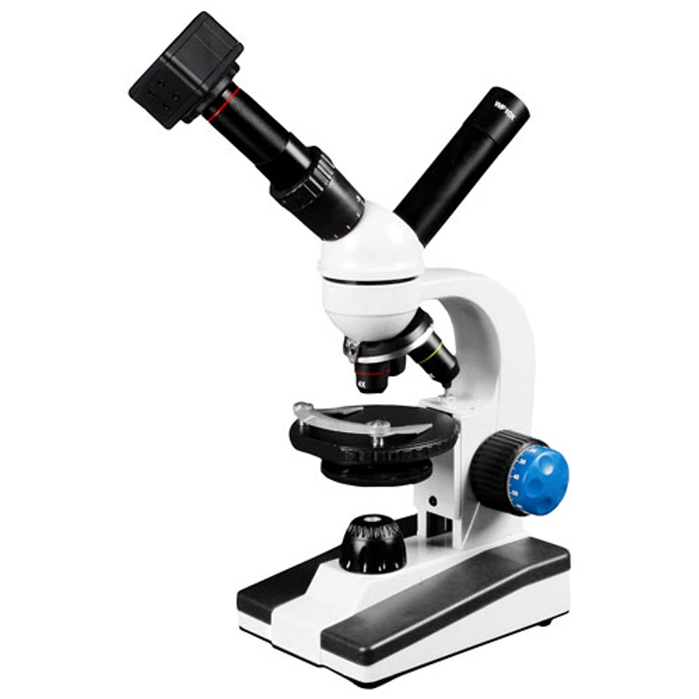 Microscope composé à deux côtés 40x à 1000x avec caméra intégrée de Walter Products (2058TLEDDNS2)