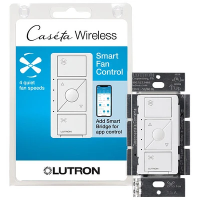 Interrupteur de ventilateur de plafond intelligent Caseta de Lutron